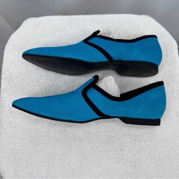 Oomphies Womens Slippers House Shoes 9N Blue Black Pointed Toe Slip On - Picture 5 of 9